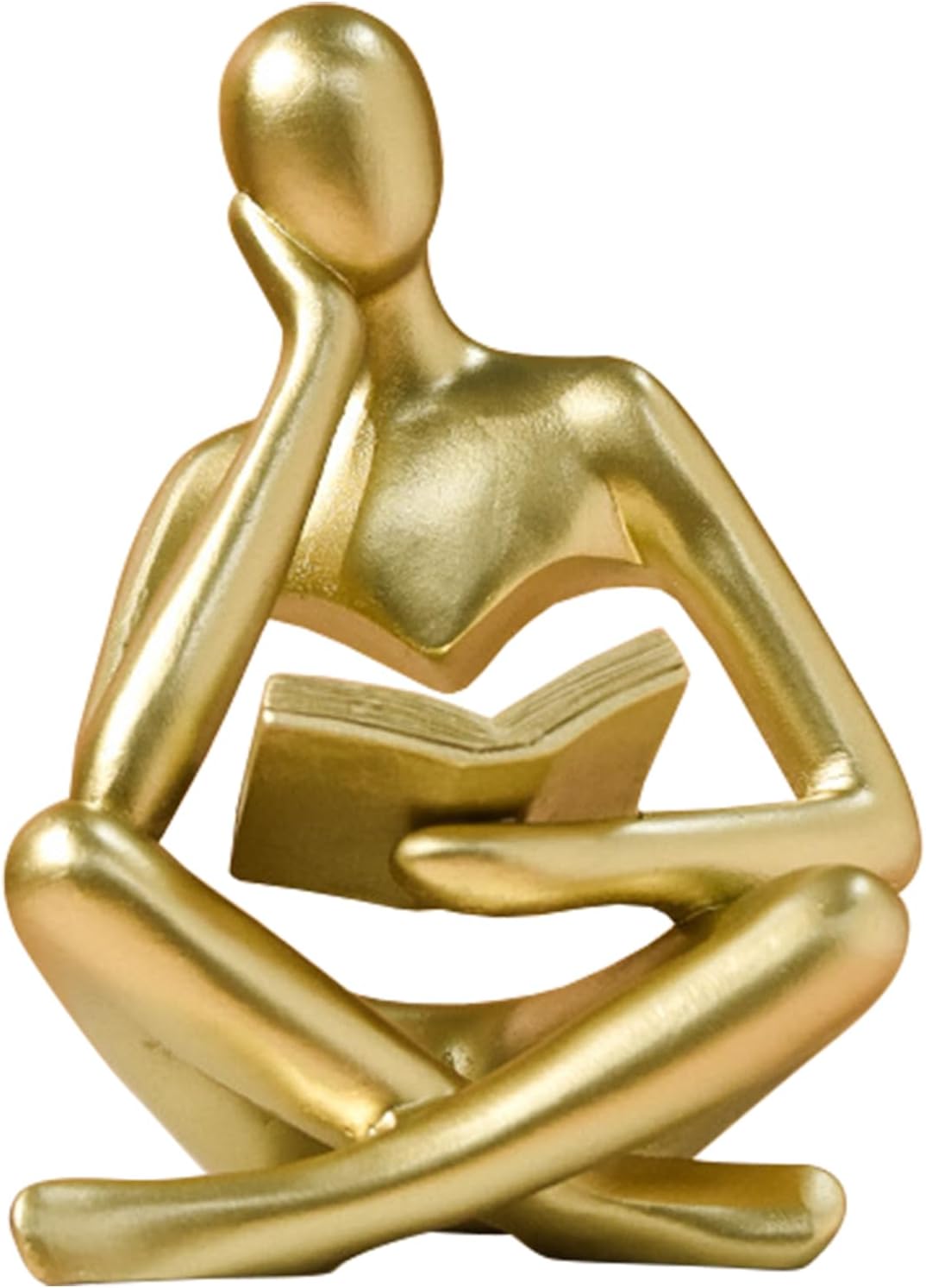 Statue En Régule Dorée Vintage – Personnage Lisant Sur Socle – Numérotée 24