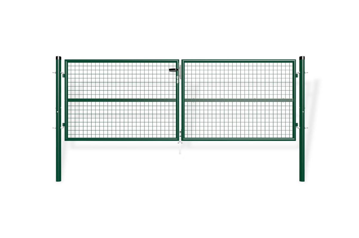 Brama z siatki metalowa dwuskrzydłowa 3m OLGA 300B100 Zielony