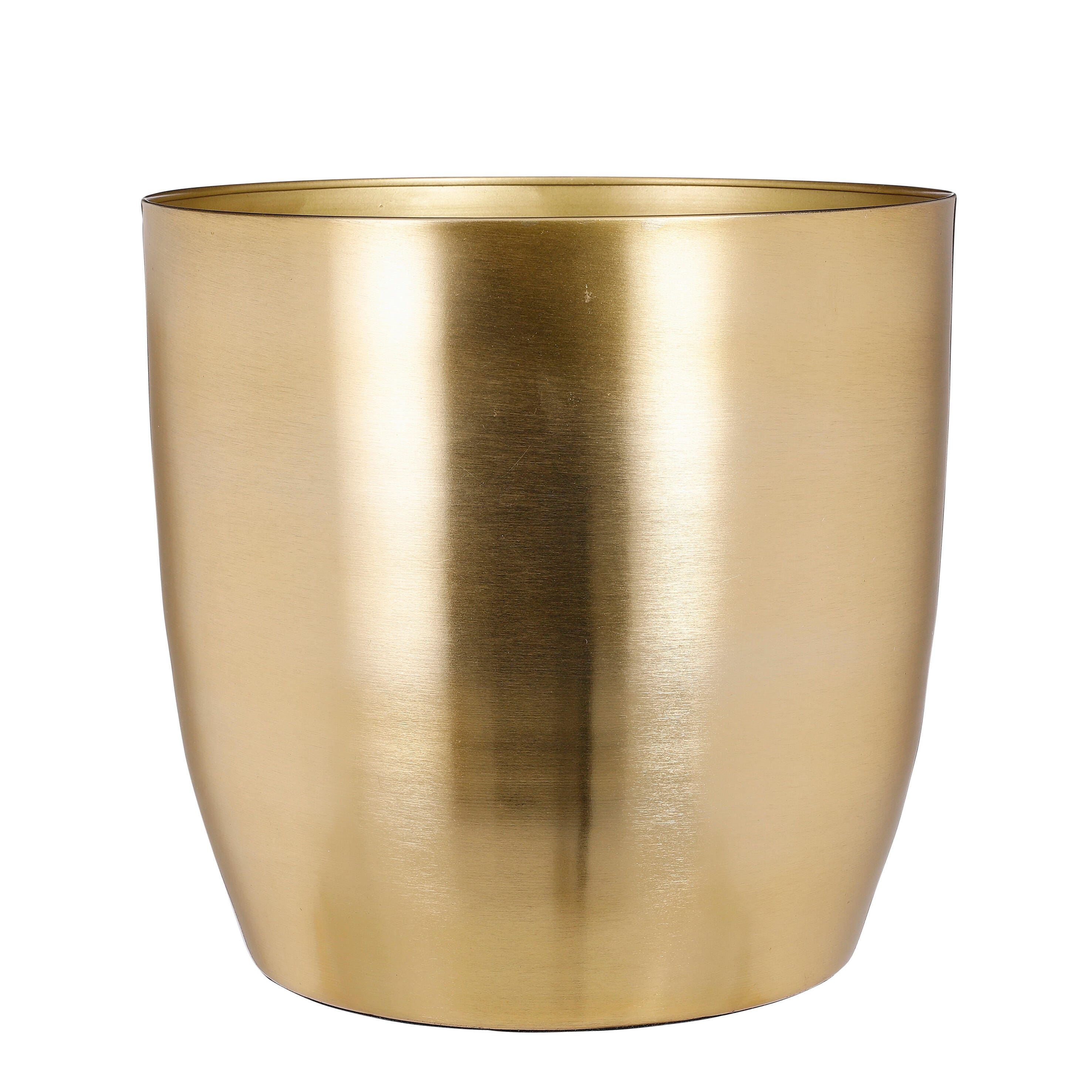 Pot de fleurs rond Alano en métal doré 27cm - 2