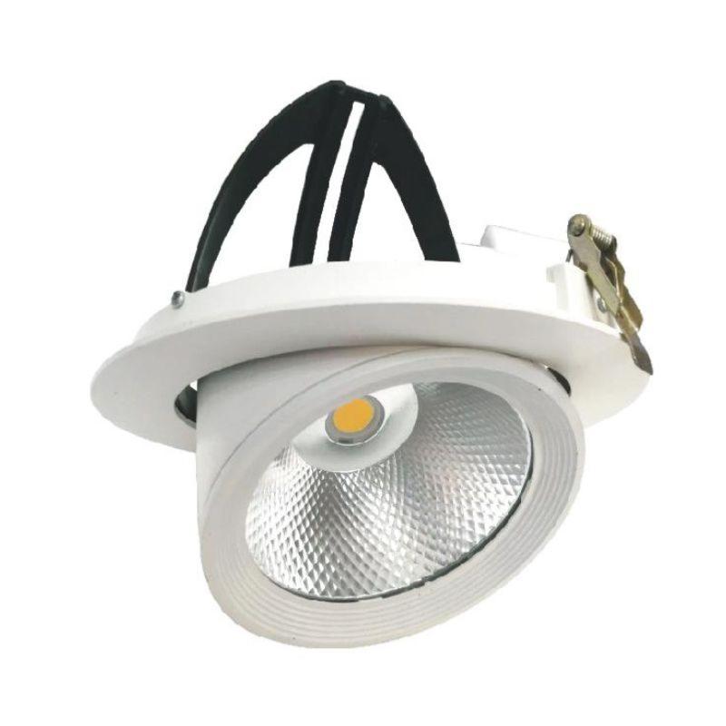 Spot LED Rond Encastrable Orientable COB Blanc 30W - Blanc Chaud 2300K - 3500K - SILUMEN - 5