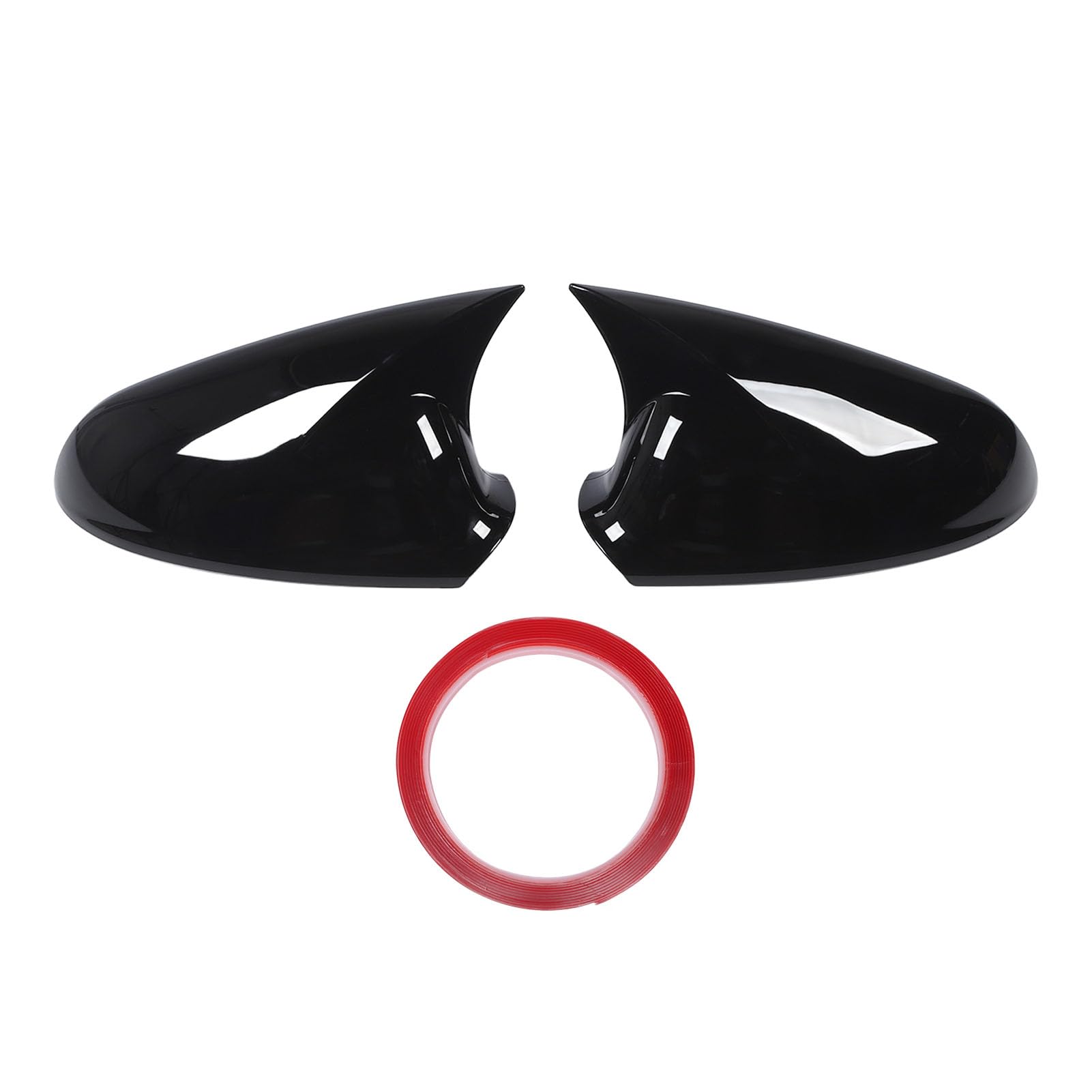 Coppia di copri specchietti retrovisori neri lucidi che migliorano l'aspetto del veicolo e lo sostituiscono per Vauxhall Astra J MK6 - 6