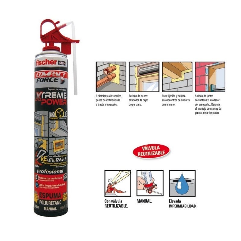 Schiuma pu xtreme power manual 750 ml 53435 fischer - 2