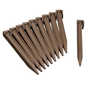 Piquets Ecolat 38 Cm - Lot De 10 Pièces En Plastique Recyclé - Pour Fixation Des Bordures De Jardin Ecolat