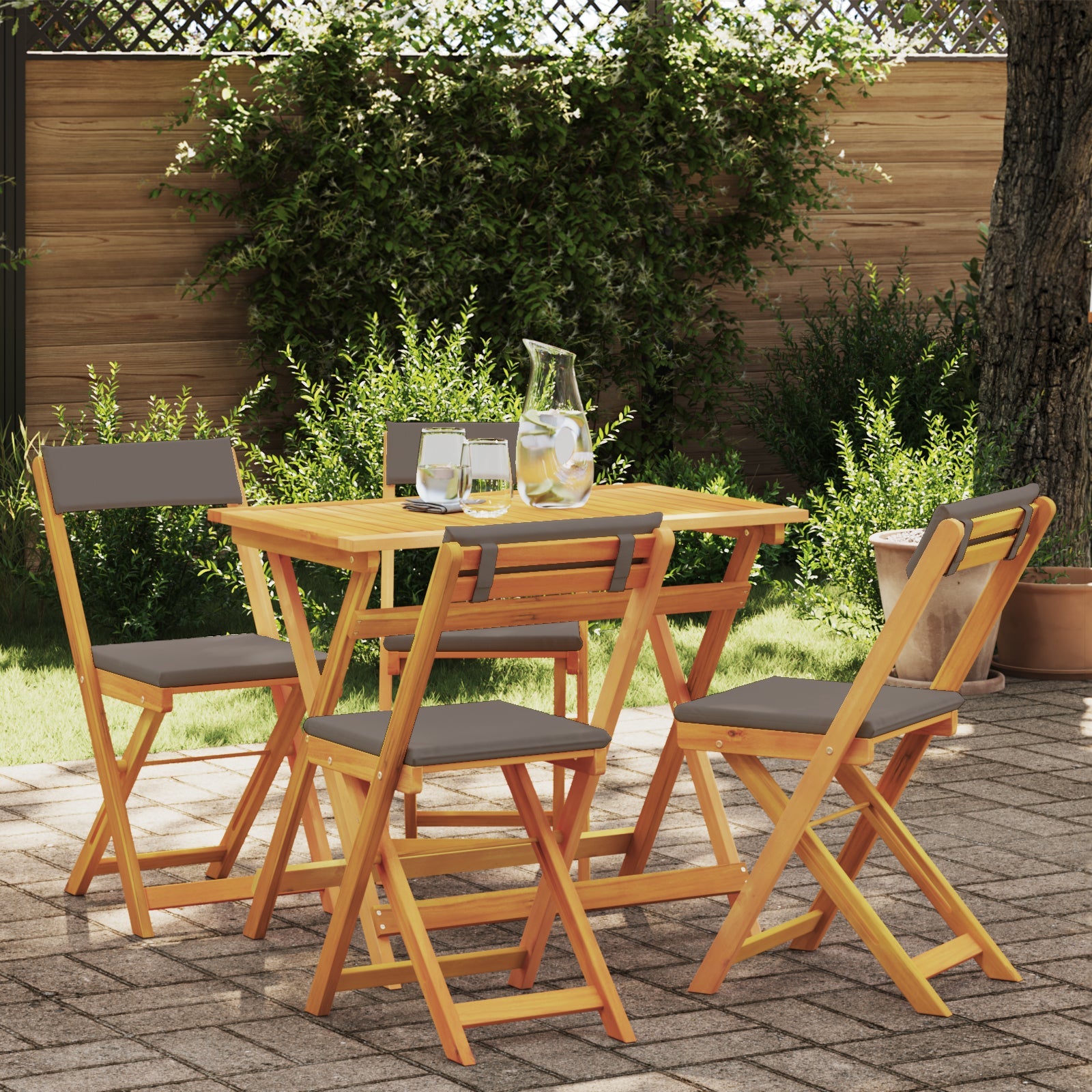 Zestaw bistro 5 pcs Olej Naturalny Lite Drewno Akacji vidaXL