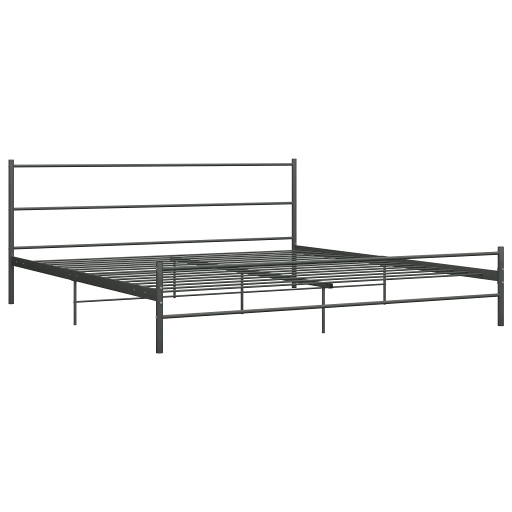 Maison Exclusive - Estrutura de cama 180x200 cm metal cinzento - 2