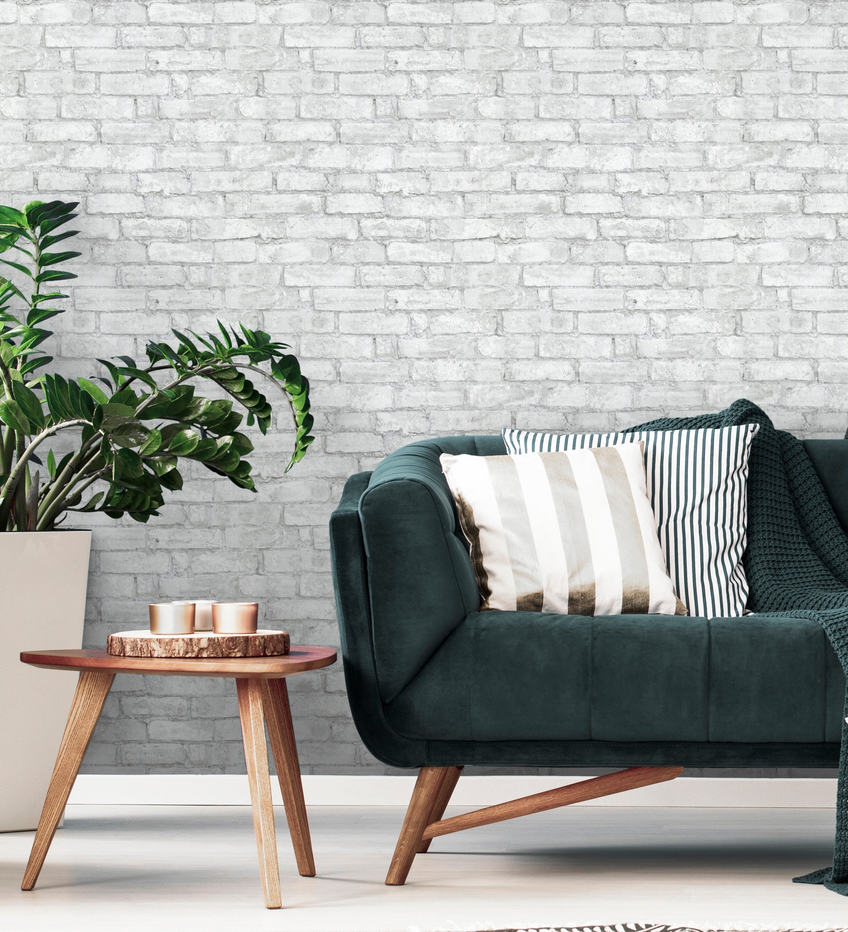 Papel pintado vinílico lavable efecto muro de ladrillos blanco y gris de textura en reliev - Harris Street 127122 de GAULAN - Rollo de 10 m x 0,53 m - 6