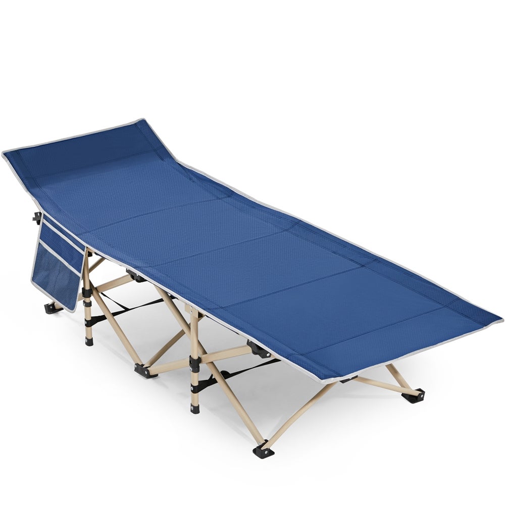 OHMG Lit De Camp Pliable Portable 190x64x42cm - Lit D'Appoint Aluminium Oxford 600D Avec Sac Transport