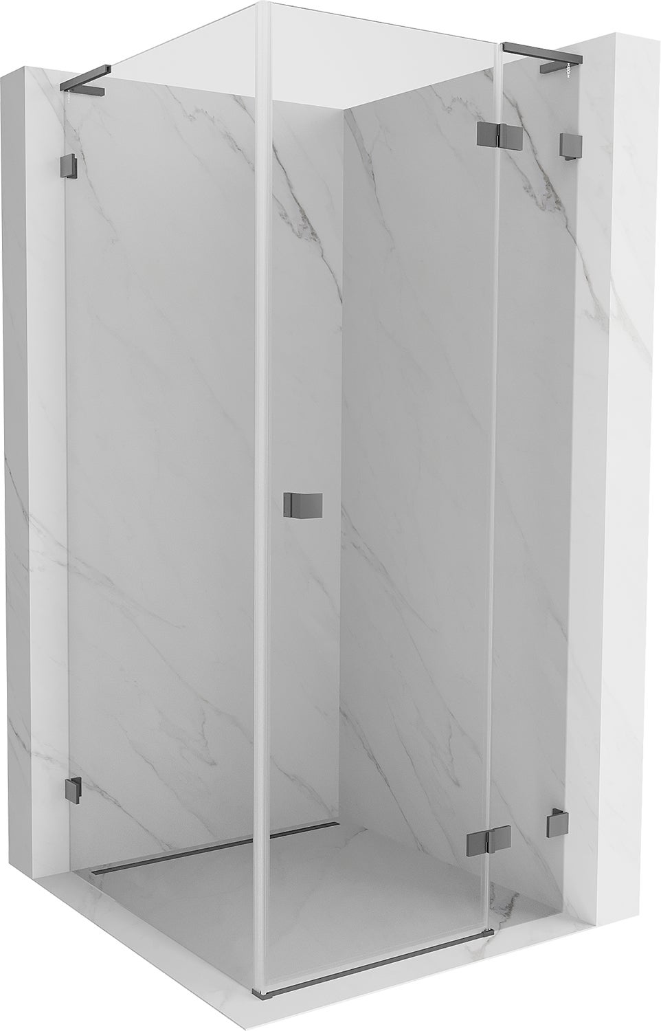 Mexen Lunar L kabina prysznicowa uchylna prawa 90 x 90 cm, transparent, gun metal - 834L-090-090-95-00-P