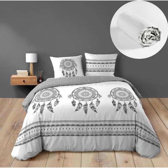 Pack Housse de couette 260 x 240 cm rêve indien + drap housse 160x200 cm