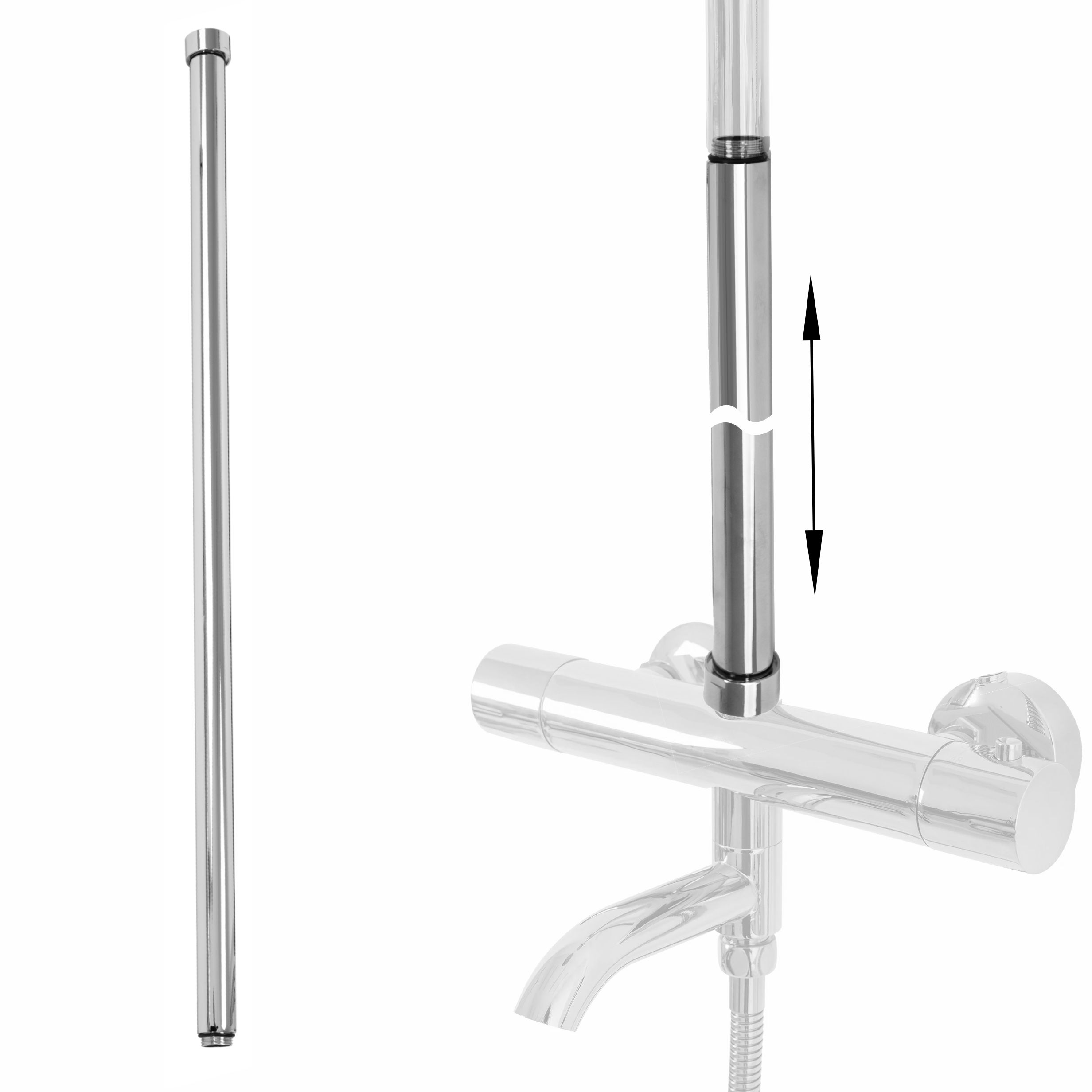 Rallonge Pomme De Douche Acier Inoxydable Chromée Filetage Universel Installation Facile