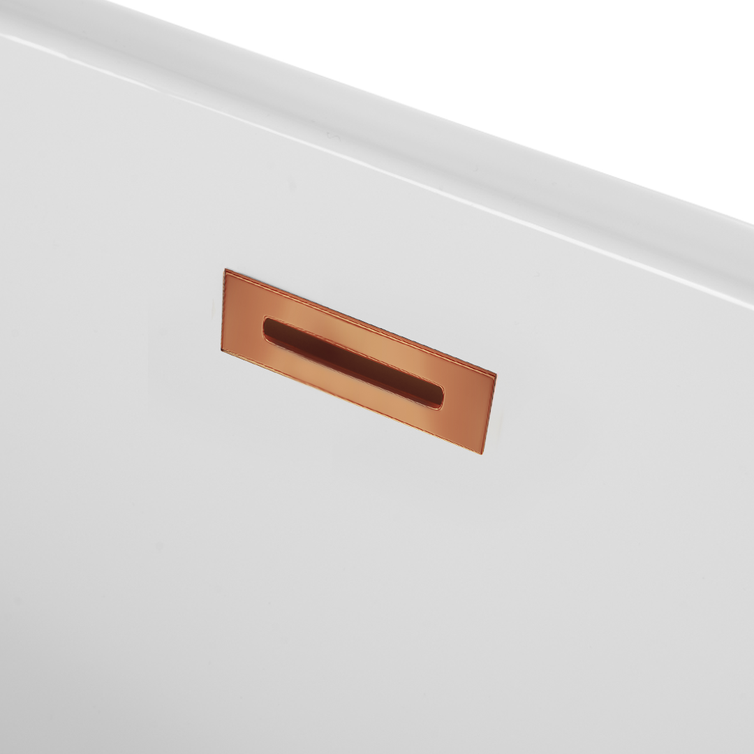 Balneo Baignoire cuivree semi-îlot Murale 160x75cm, accessoires cuivre, Acrylique thermoformé 3.5mm, avec pieds réglables, VIVA - 7