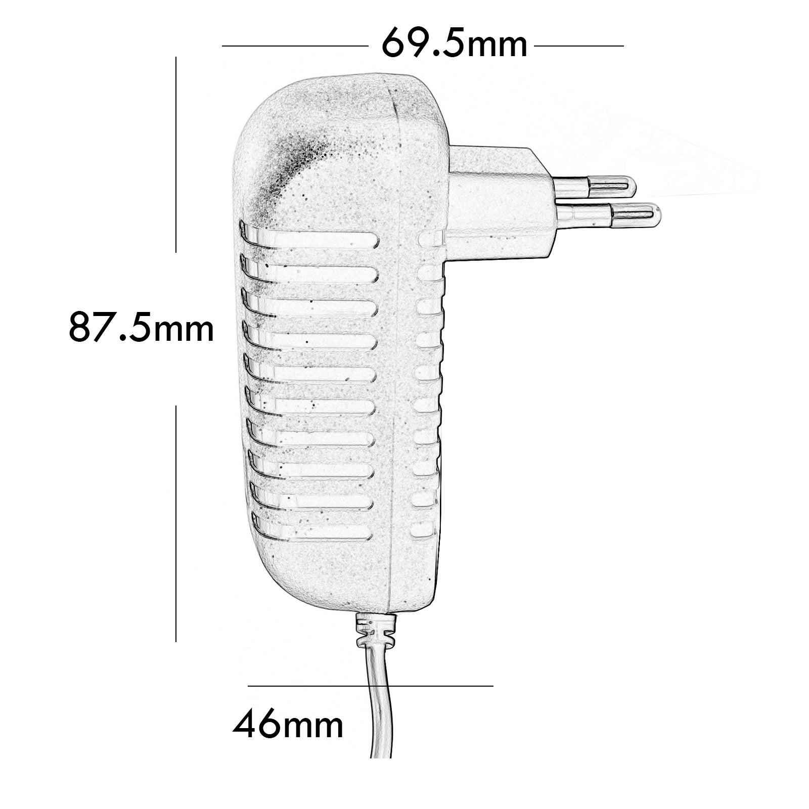 Transformateur 230V à 12V 2A alimentation jack caméras de surveillance DVR bandes LED IP44 AC/DC - 4