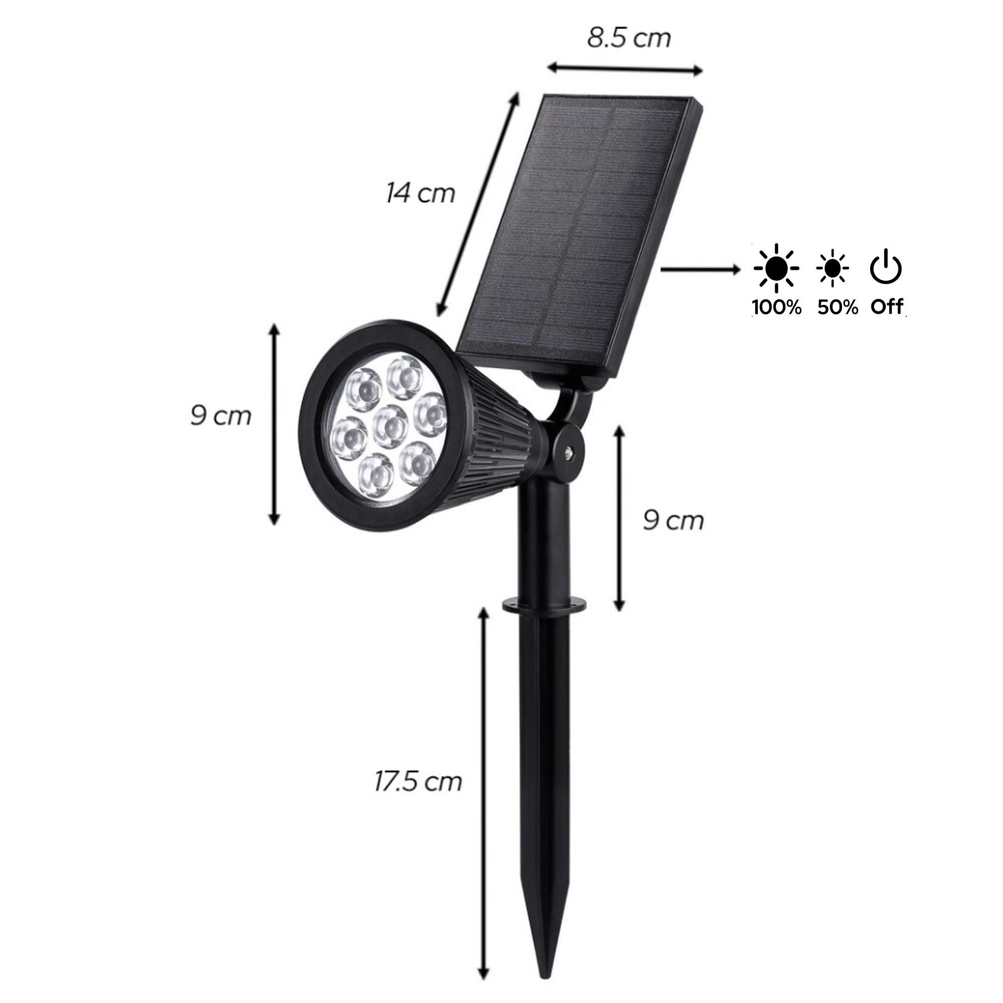 Foco solar exterior LED Iplux® Pro 240 lúmenes - Alta calidad - Duración de combustión 12 horas - 9