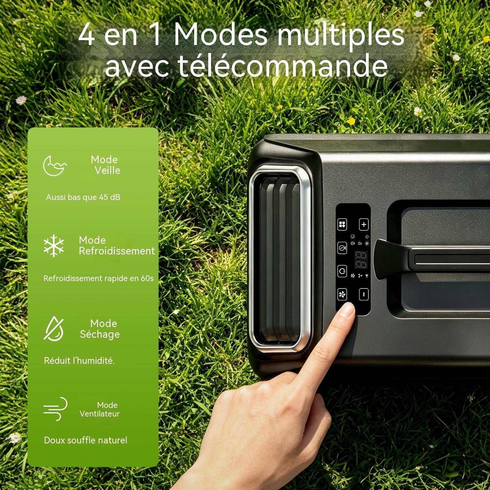 Climatiseur portable Space Cool-C06 2500 BTU 3 en 1 refroidissement déshumidification ventilation PP noir R290 télécommande 45dB 54.3x31.5x36.3cm - 5