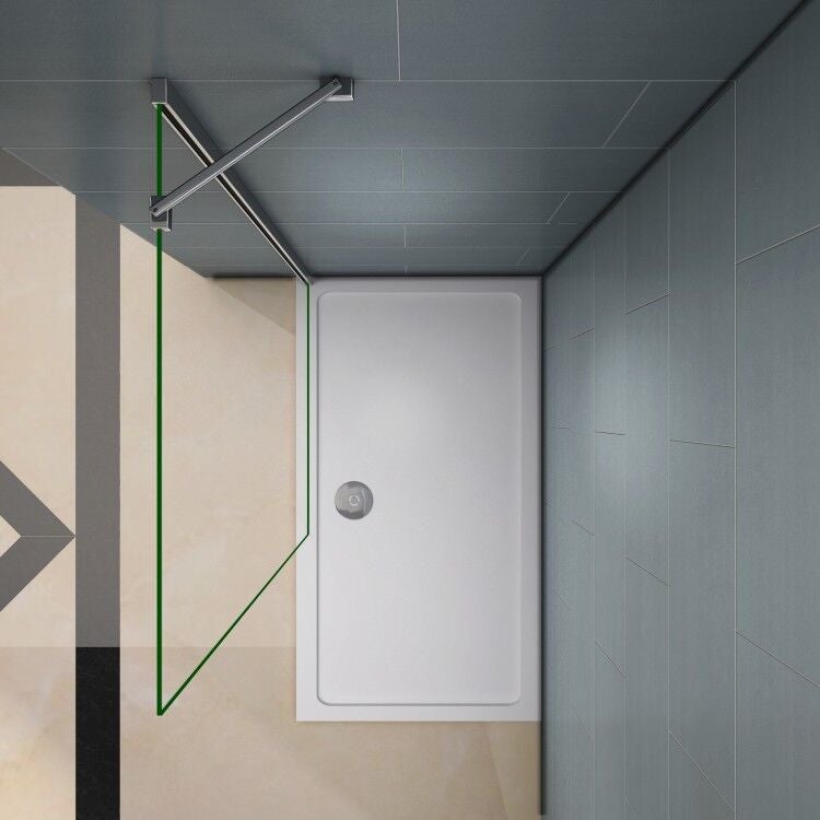 Acquista ora la parete doccia walk-in da 120 cm in Vetro Temperato Opaco e Profili in Alluminio Cromato
