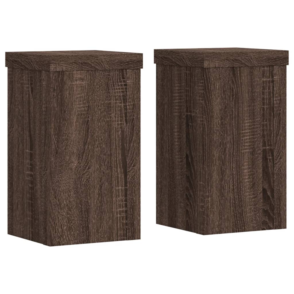 Supports pour plantes 2 pcs chêne marron bois d'ingénierie - 2