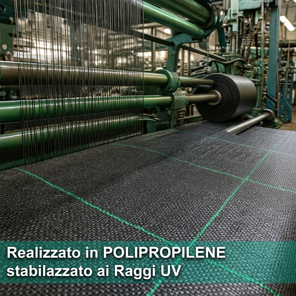 Rete Telo Pacciamatura Spessore 100 g/mq Orto Anti Erbacce Verde e Nero Senza Fori Non si Sfilaccia Giardino Pacciamante Anti-UV Permeabile 1x10 metri - 7