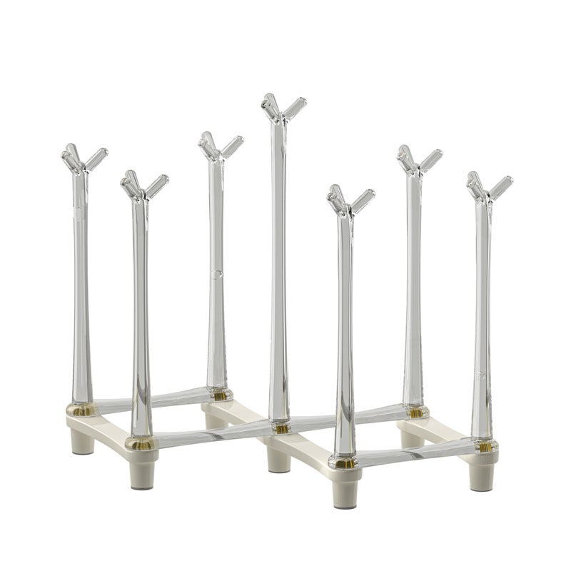 Biała, wysokość 18,5 cm, ociekacz do naczyń na kubki z wodą, filiżanki do kawy, filiżanki do herbaty i inne naczynia kuchenne.