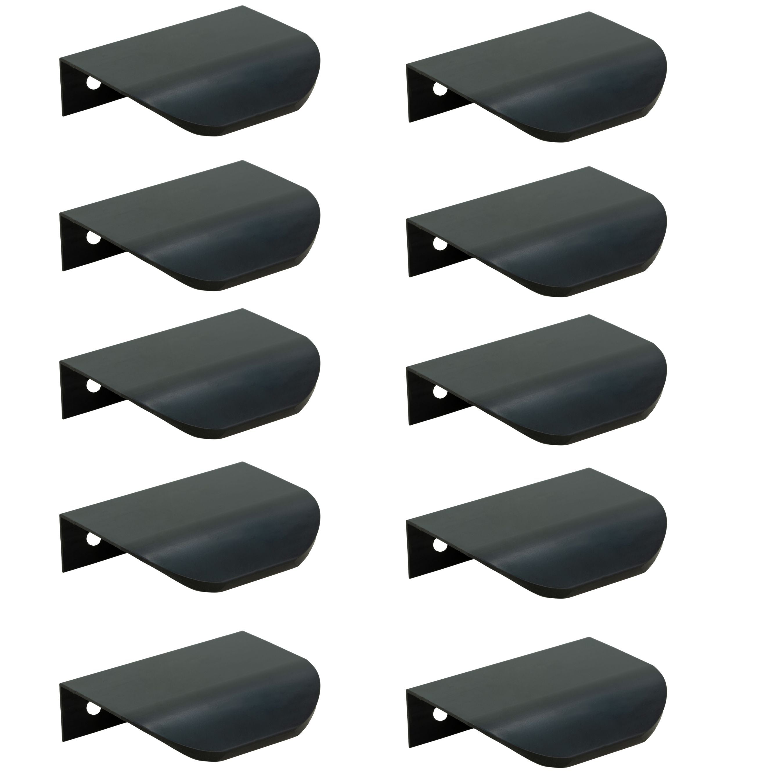 10 x Uchwyt meblowy krawędziowy 50 mm czarny