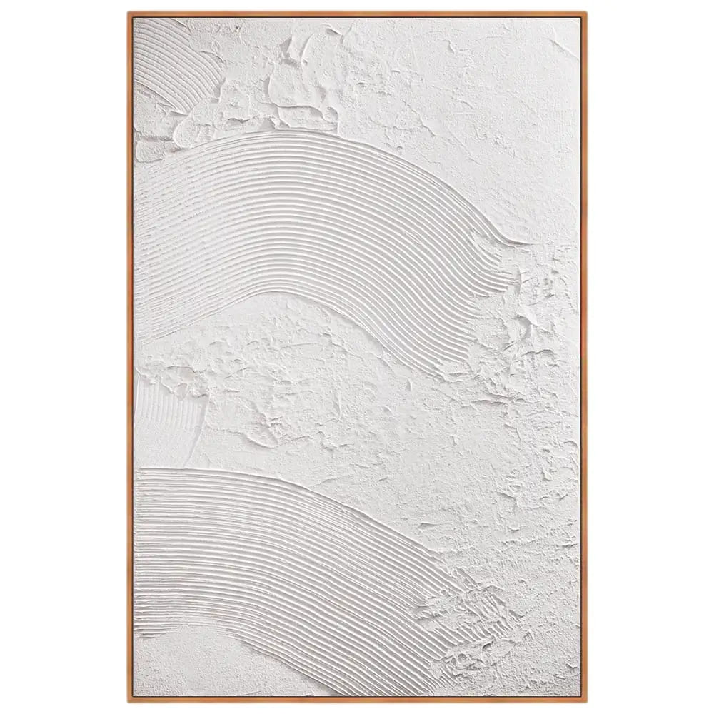 DekoArte - Tableau decoration murale salon avec relief BRISA 90x60cm - Tableaux avec cadre couleur bois inclus - 2