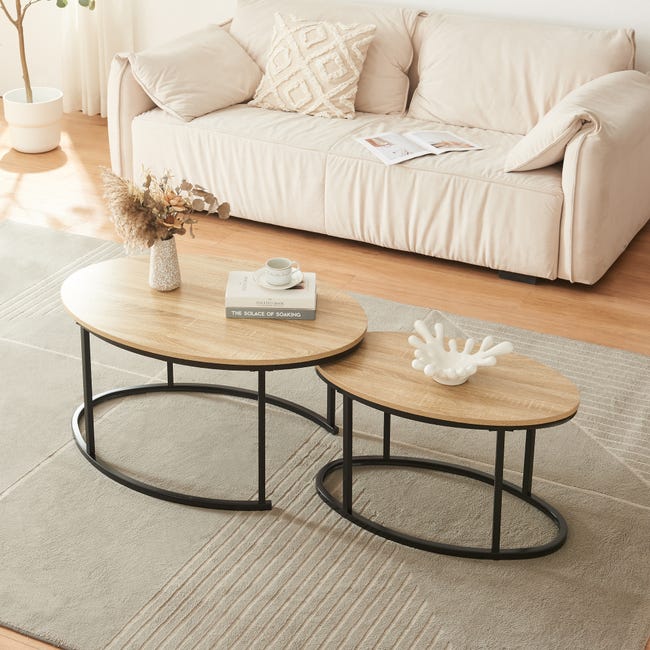 Set Di 2 Tavolini Da Caffè, Tavolini Laterali, Comodini Con Cassetto 50 X 50 X 40 Cm Legno Ingegnerizzato E Ferro Dec040381 89039314 Set Di 2 Tavolini Da Caffè, Tavolini Laterali, Comodini Con Cassetto 50 X 50 X 40 Cm Legno Ingegnerizzato E Ferro Dec040381 89039314