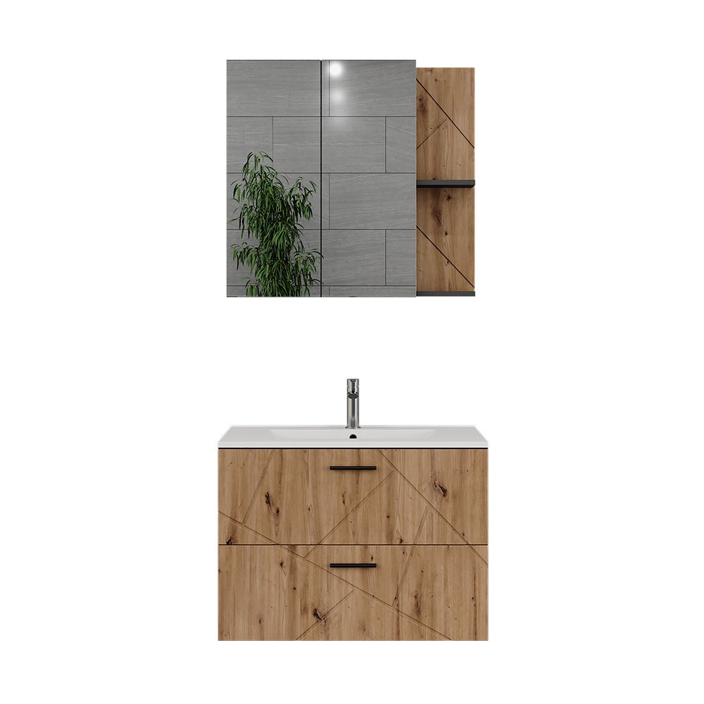 Vicco Zestaw mebli łazienkowych Irma, Antracyt/Artisan, 3 części