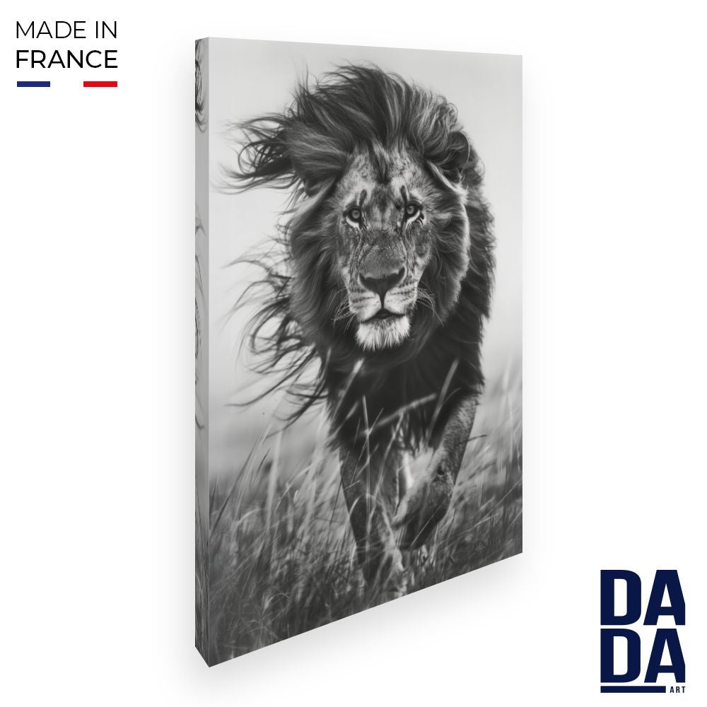 Décoration Murale Lion Géométrique En Bois 50x40cm - Ornement Minimaliste Noir