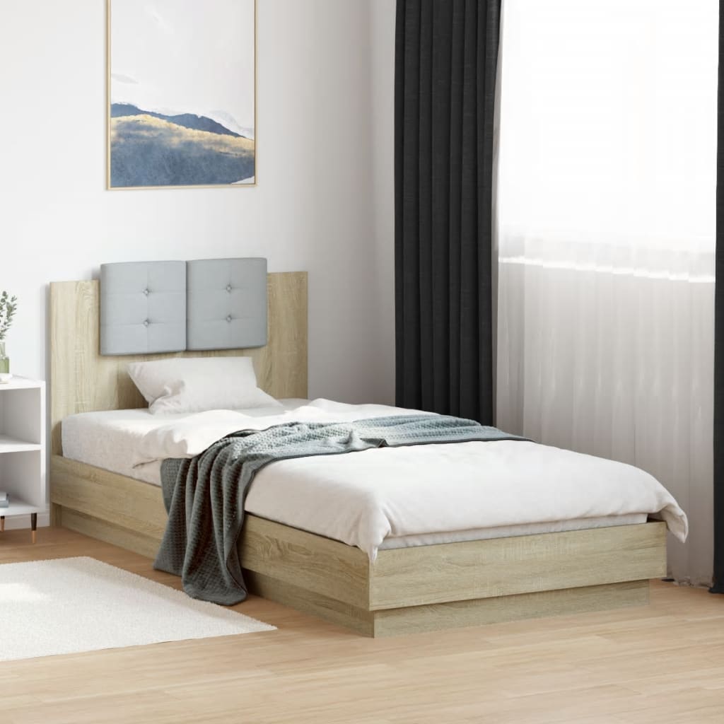 Testiera Letto Con Scomparti | Rovere Sonoma 180x18,5x104,5 Cm | Legno Multistrato | Per Camera Da Letto