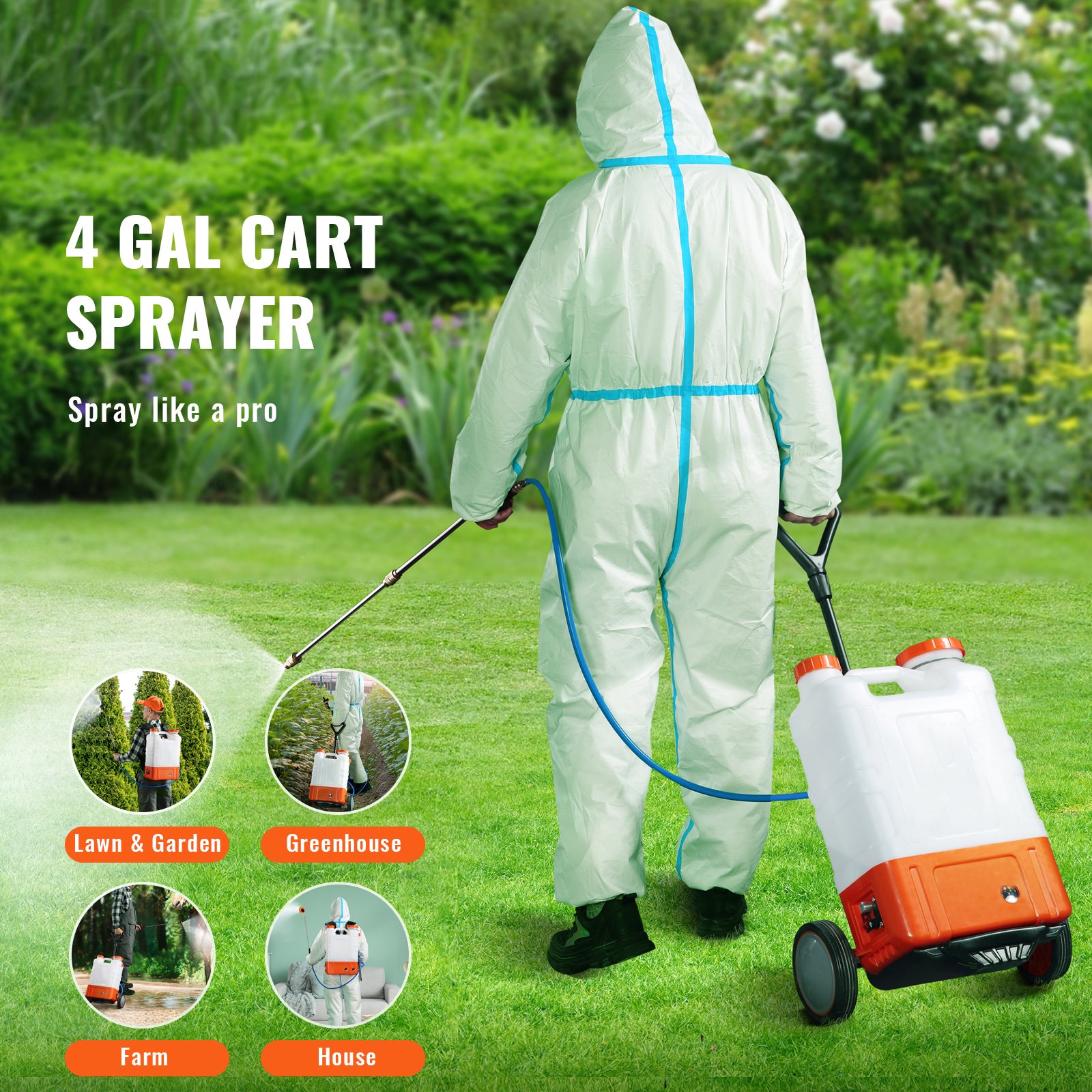 Pulvérisateur à dos SucceBuy 15 L pour jardinage, 0‑94 PSI, pulvérisation facile, confort maximal pour un usage prolongé - 4