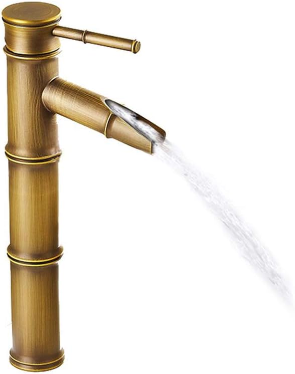 Wysoka bateria bambusowa, bateria zlewozmywakowa typu wodospad, bateria zlewozmywakowa jednootworowa, bateria łazienkowa z brązu