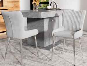 Lot De 2 Chaises Design Claren - Hauteur 86cm, Gris Polyuréthane - Moderne