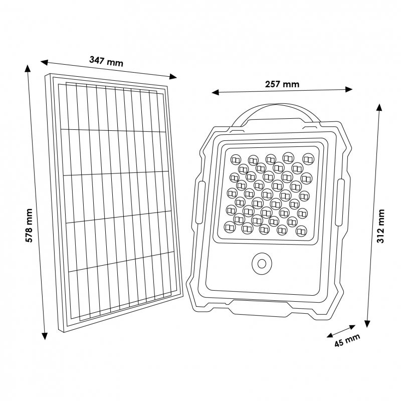 Holofote LED solar 300W IP67 com câmera Crepúsculo/Movimento Sensor com Controle Remoto - 2