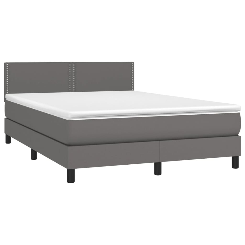 Sommier à lattes de lit avec matelas et LED Gris 140x200 cm vidaXL - 4