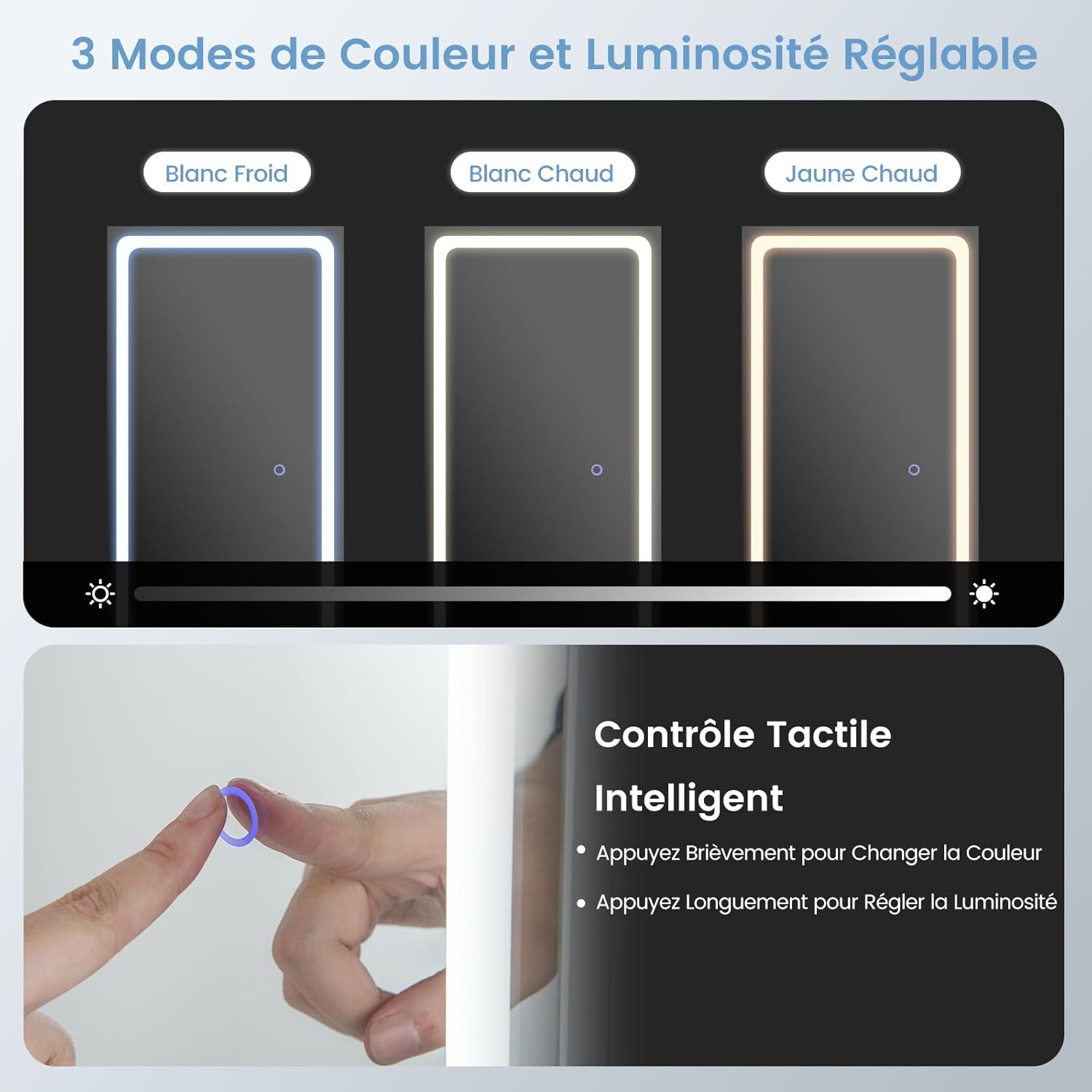 Armoire à Bijoux avec Miroir, Armoire de Rangement sur Pied pour Boucles d'Oreilles, Organisateur de Bijoux Verrouillable avec Lumières(Blanc) - 4