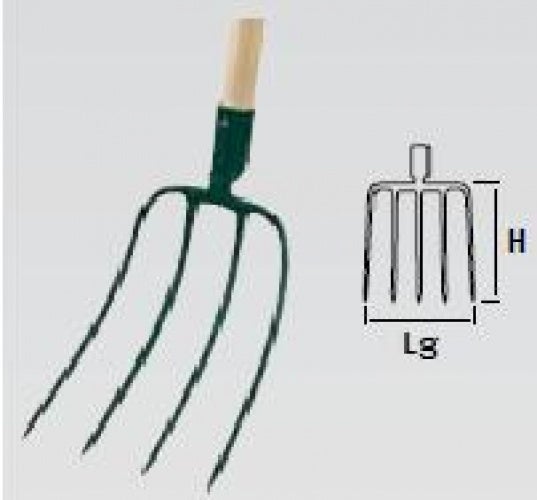 Fourche à fumier douille 4 dents sans manche