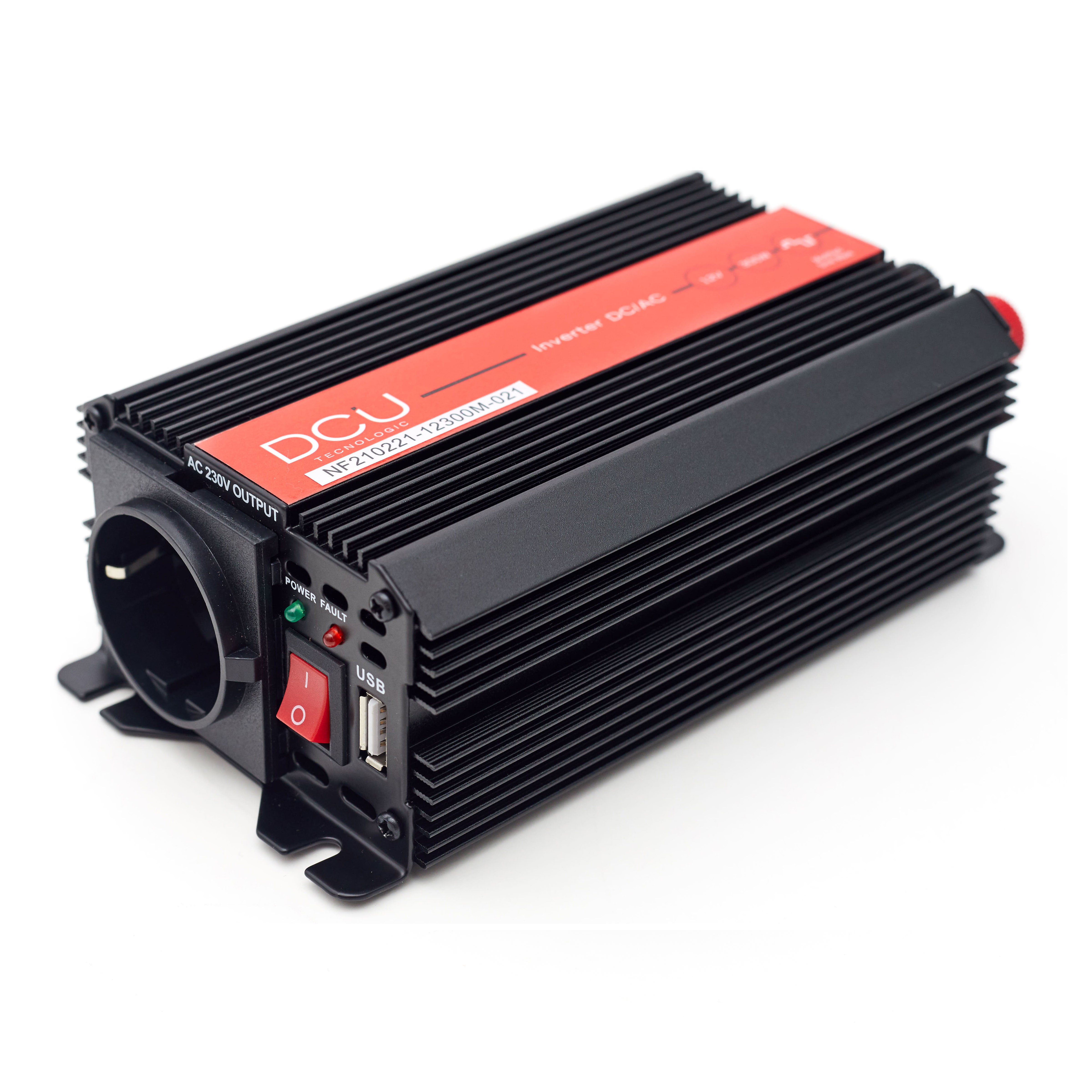 Inversor dcu tecnologic certificación r10 12vcc/230vca 300w usb sen modificada