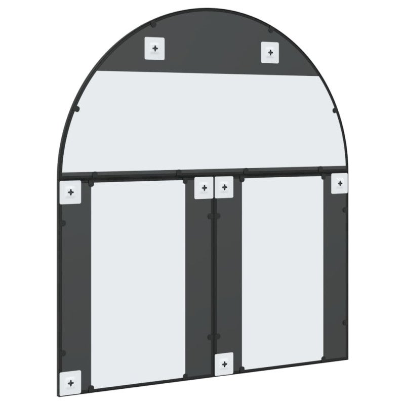 Miroir mural noir 100x110 cm arche fer - 5