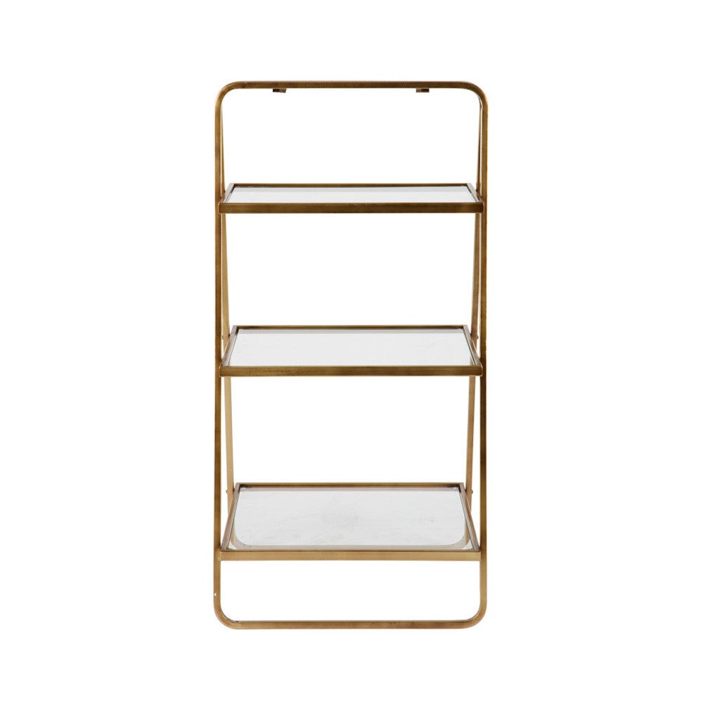 Étagère en laiton et lucite vintage années 1970