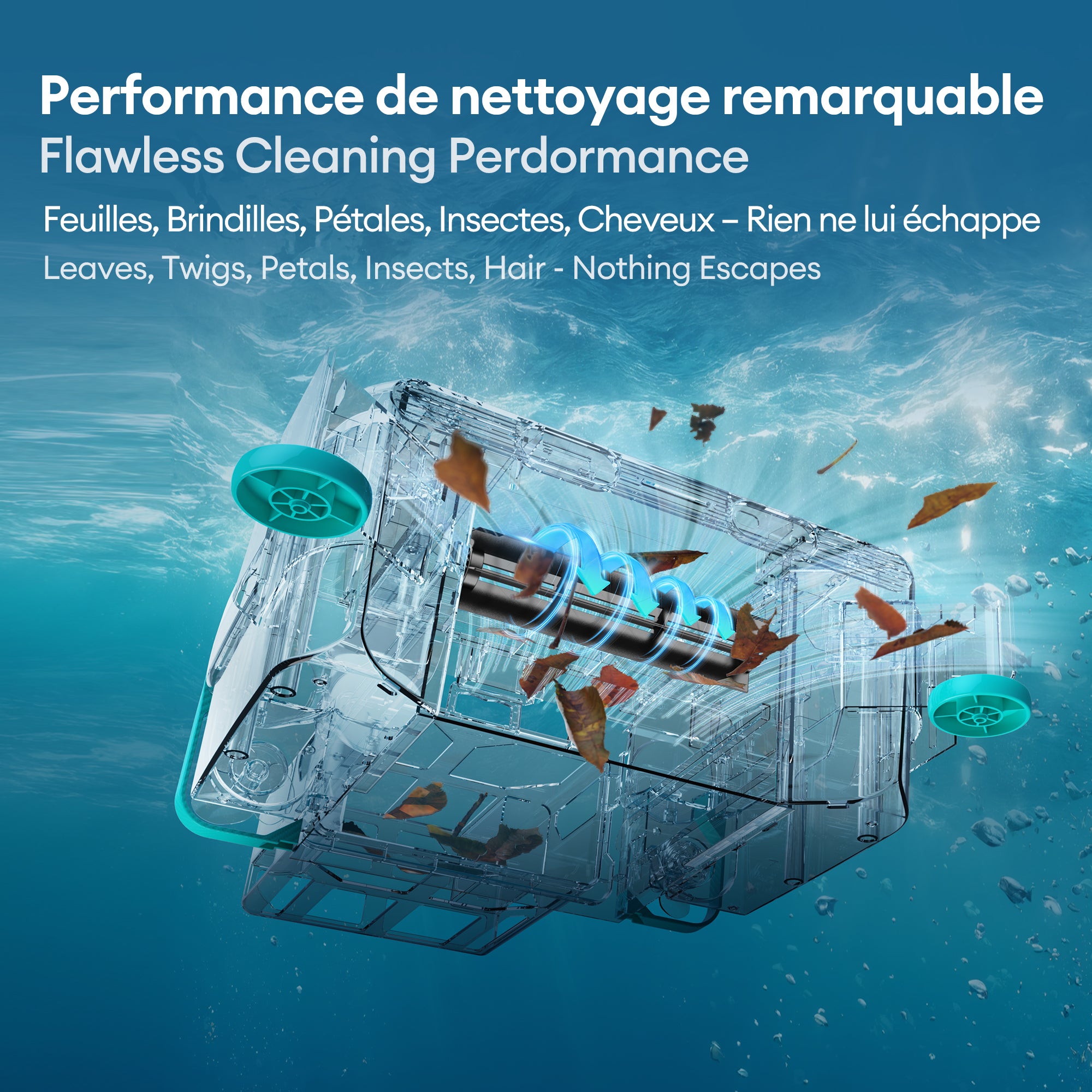 Robot nettoyeur de surface de piscine, Écumoire de piscine,Alimentation solaire Robot, ULTENIC PS1 - 4