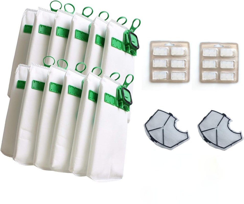 Lot De 12 Sacs Aspirateur + Filtres Pour Vorwerk Kobold VB100 - Accessoires Compatibles