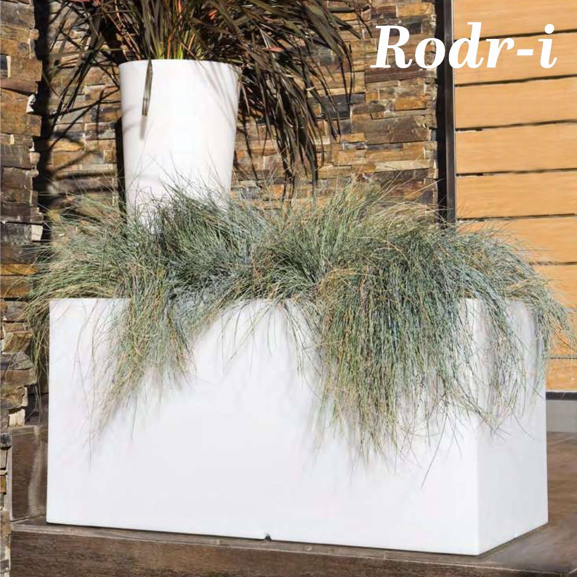 Pot de fleurs en polyéthylène blanc 80x40x40 cm WellHome - 2