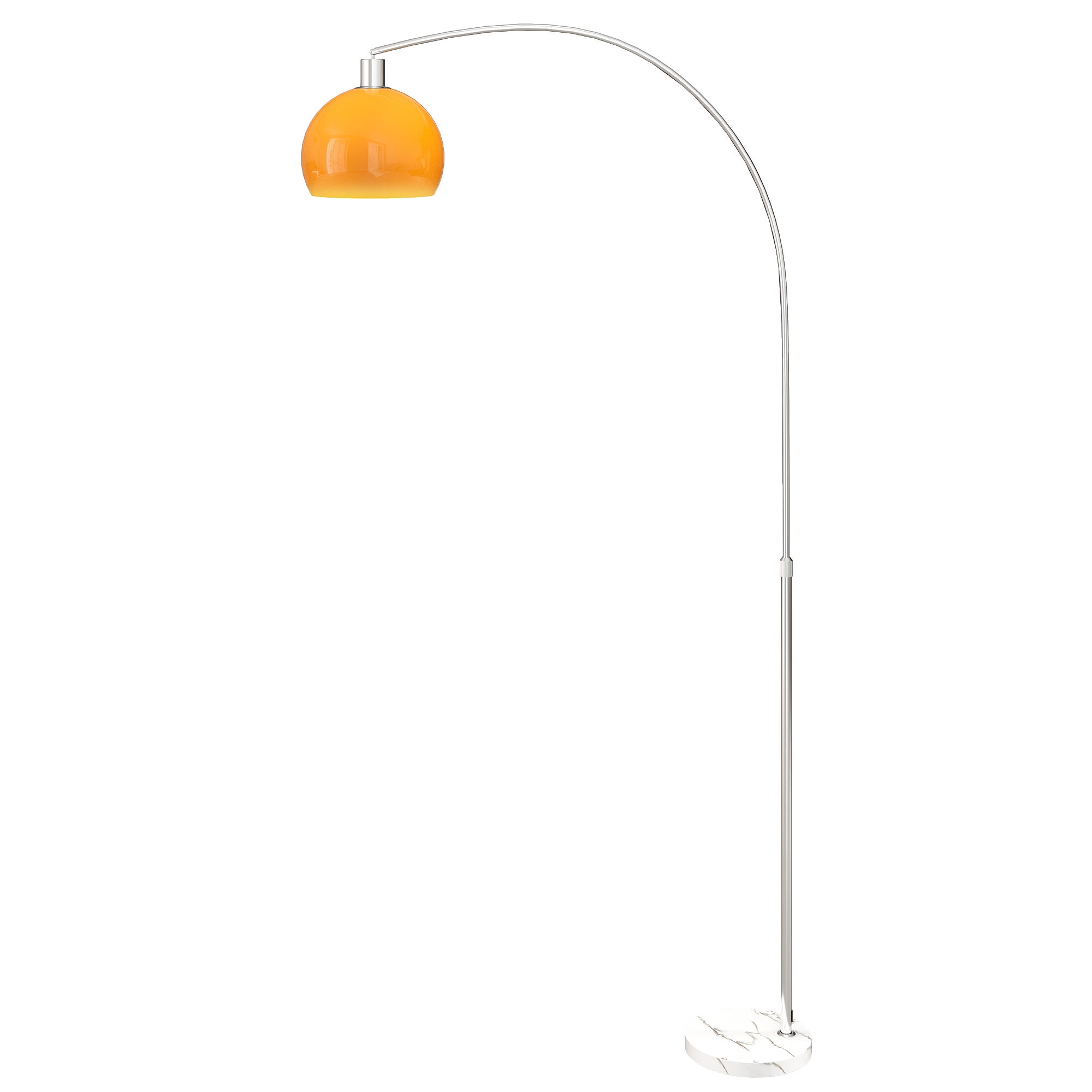 Lampadaire pour salon, abat-jour simple, design à tige haute, avec interrupteur au pied, dimensions : 26 x 90 x 180 cm, orange. - 2