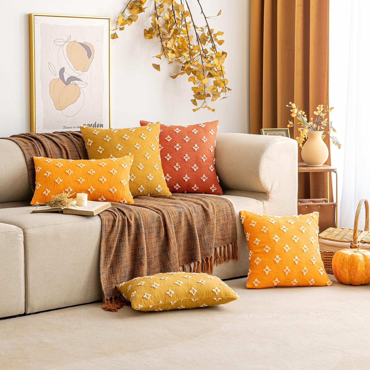 Taie d'oreiller décorative 2 pièces, taie d'oreiller jacquard diamant, housse de coussin, convient pour canapé-lit, salon, chambre, 30*50cm - 6
