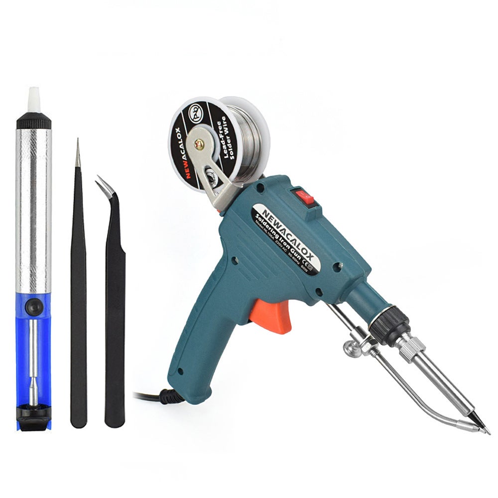 Pistolet lutowniczy 60W z wewnętrznym podgrzewaniem, lutownica 900M, ergonomiczny uchwyt ABS, włącznik, zasilanie 220V