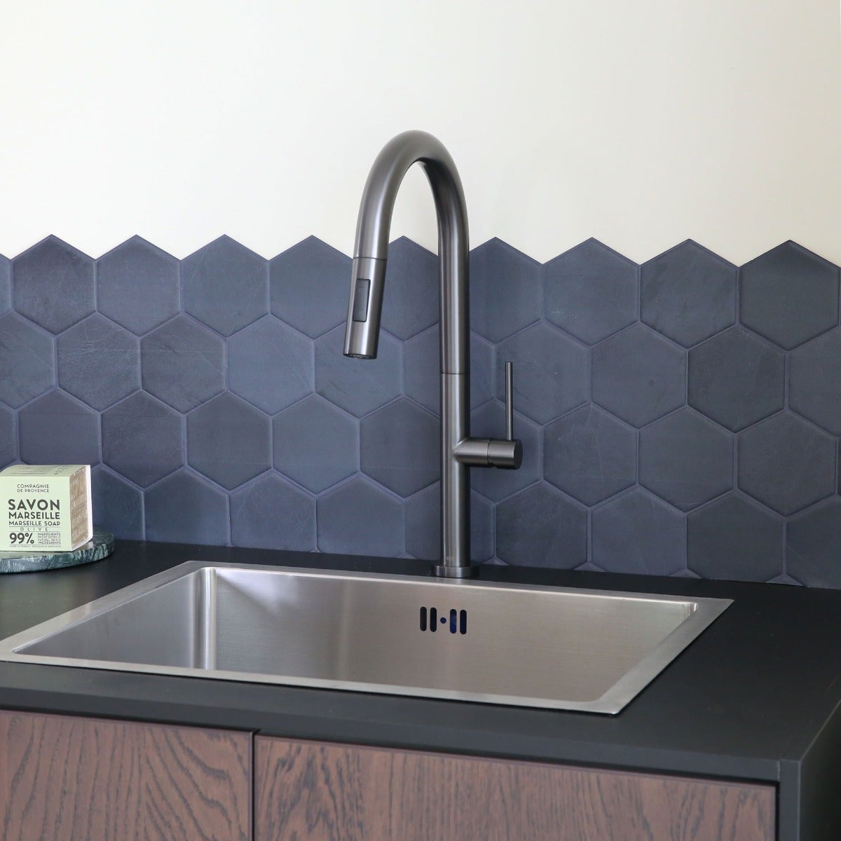 Portofino mitigeur évier à douchette extractible gris gun métal - 2