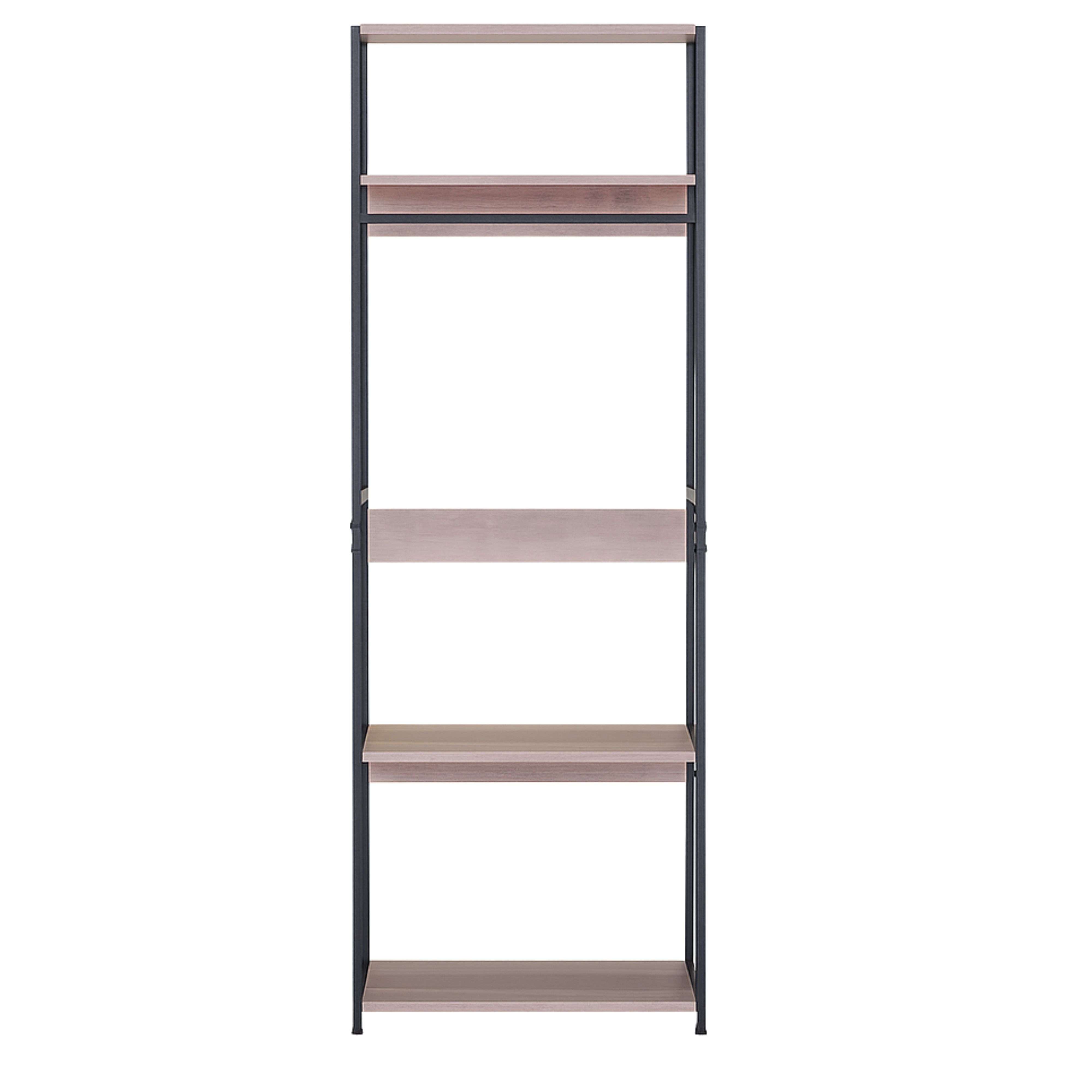 Dressing ouvert Lofi avec 3 étagères et tringle à vêtements en chêne Cambrian et noir 60 x 175 x 40 cm - 2