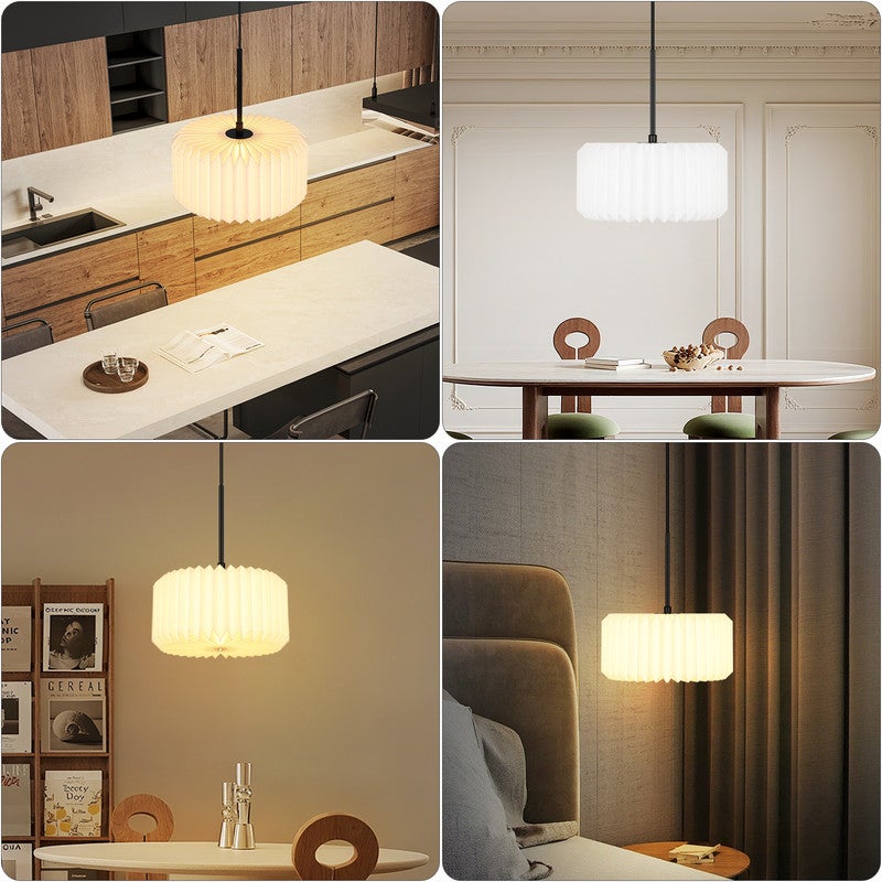 NETTLIFE Lampa wisząca do jadalni, lampa wisząca vintage, lampa wisząca do salonu, lampa do jadalni, 1 płomień, biała - 8