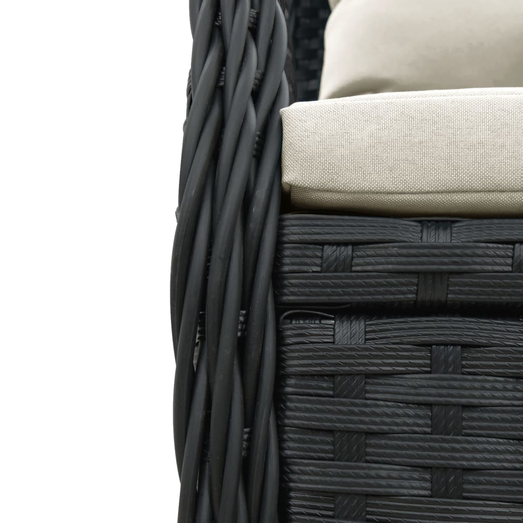 Maison Exclusive - Set de muebles jardín 5 pzas con cojines ratán sintético negro - 7