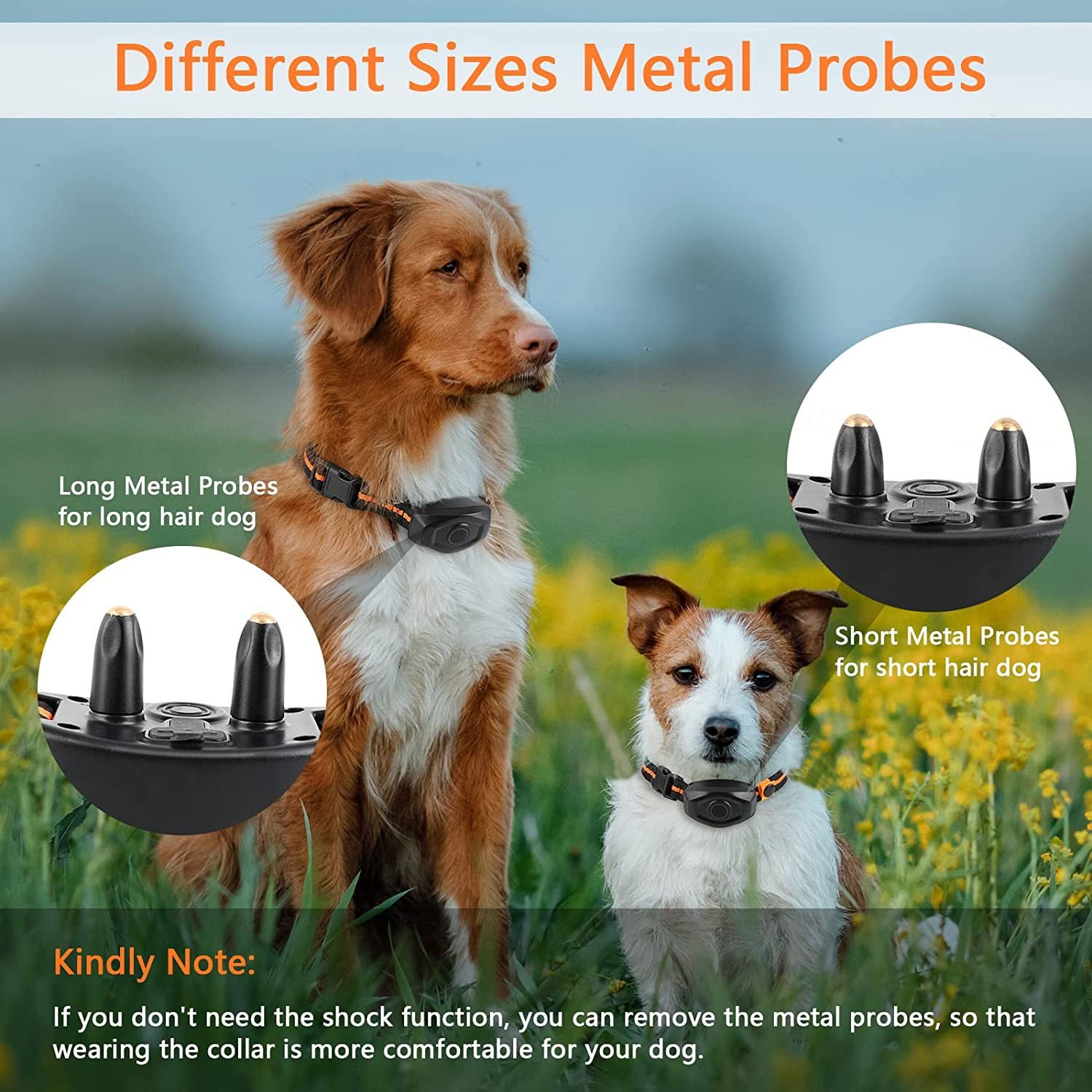 Collar de adiestramiento para perros, antiladridos con control remoto, 3 modos de vibración,resistente al agua IPX7, alcance de 600 m. - 4