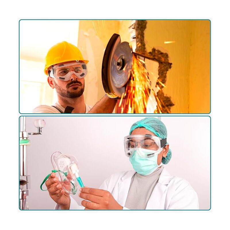 Lunettes de Protection Anti-buée Surlunettes de Sécurité Anti-rayures Idéal pour Bricolage, Chimie, Travaux, Chantiers - Homme & Femme - 5